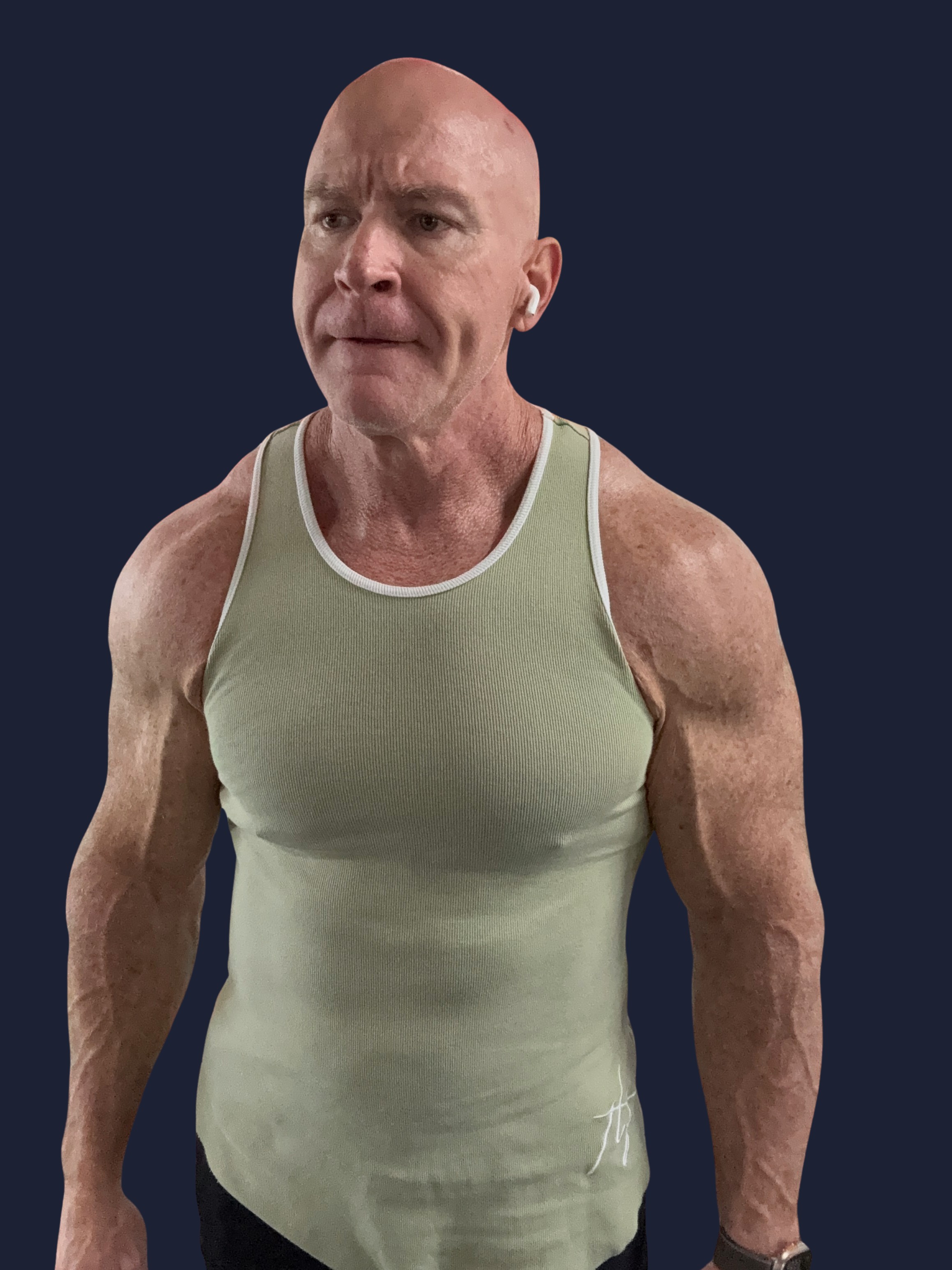 David in a relaxed gym setting